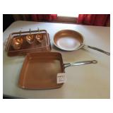 RED COPPER CERAMIC SKILLETS & COOKWARE