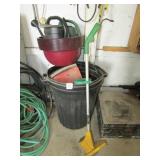 TRASH CAN ; FLOWER POTS ; SPRINKLER CAN