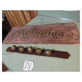 BELLS ; ANTIQUE WOOD SIGN
