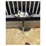 CAST IRON BIRD BATH ; CONCRETE BIRDS