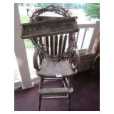 WOOD HIGH CHAIR ; WOOD SIGN DECOR