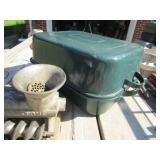 GREEN GRANITE ROASTER; MEAT GRINDER