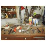TOOLS ; EVERYTHING ON TOP OF CABINET