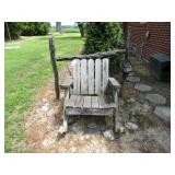 OLD WOOD GARDEN CHAIR ;SPLIT RAIL FENCE