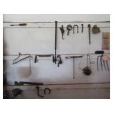 VINTAGE BARN ITEMS ON NORTH WALL