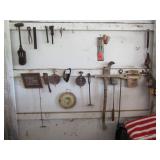 VINTAGE BARN ITEMS ON EAST WALL