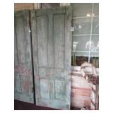 OLD GREEN PAINTED FARM HOUSE DOOR