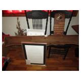 2 WALL SHELVES ; WOOD CALENDAR; PICTURE - NOT