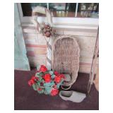 BASKET ;WOOD CANDY CANE; WOOD SHOE