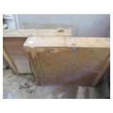 2 LARGE WOOD STORAGE BAXES OR WALL CABINETS