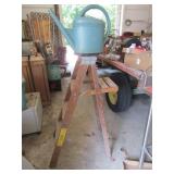 4 FT WOOD STEP LADDER ; SPRINKLER CAN
