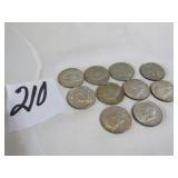 10- 1965 -1968 KENNEDY HALF DOLLARS