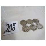 6- WALKING LIBERTY SILVER HALF DOLLARS - 2-1918,
