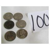 6- PRE 1964 NICKELS -30'S &40'S