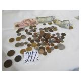 120+ VINTAGE FOREIGN COINS & CURRENCY