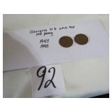 1945, 48 GEORGIUS VI-D LARGE I CENT COINS
