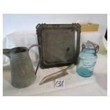 TINWARE ; BLUE JAR; MORE