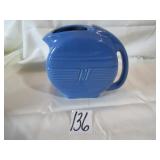 BLUE 1930'S ART DECO REFRI. PITCHER W/ HAIRLINE