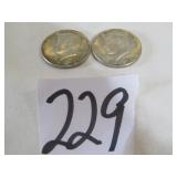 2- 1964 KENNEDY SILVER HALF DOLLARS