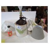 2 GAL. STONE JUG W/ LAMP