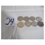 8- 1960'S FRANKLIN LIBERTY BELL HALF DOLLARS