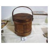 PRIMITIVE FIRKIN SUGAR BUCKET 93/4' TALL