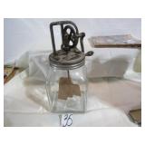 DAZEY #40 GLASS JAR BUTTER CHURN