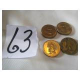 3- PRESIDENT COINS ; GEORGE WASHINGTON MEDALIN
