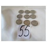 9 - 1940'S WALKING LIBERTY HALF DOLLARS