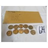 10-$1 PRESIDENT COINS