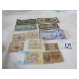 12- PIECES EARLY FOREIGN CURRENCY