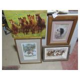 3- HORSE PICTURES ; DOG PICTURE