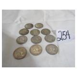 11- FRANKLIN SILVER HALF DOLLARS