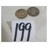 1952,52D FRANKLIN SILVER HALF DOLLARS