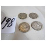 1950,50D, 51, 51S FRANKLIN SILVER HALF DOLLARS