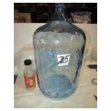 LARGE GLASS WATER JAR W/ PURITAS WATER ON BOTTOM