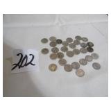 30 MERCURY SILVER DIMES 1907-1947