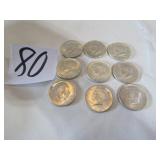9- 1964 SILVER KENNEDY HALF DOLLARS IN REAL GOOD