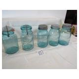 5- QT. BLUE CANNING JARS W/ LIDS