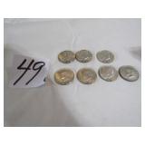 7- KENNEDY HALF DOLLARS - 4-1968 & 3-1969