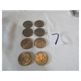8 - EISENHOWER DOLLARS - 4- 1971 & 4 1972