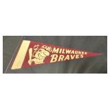 1950s Milwaukee Braves Felt Mini Pennant