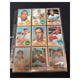 (45) Hi Grade 1968 Topps Baseball Cards