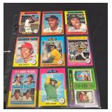 (9) 1975 Topps Baseball Stars Hi Grade