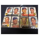 (8) 1953 Topps Baseball Cards Crease Free