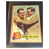 Gehrig and Ruth Baseball Card 1962