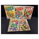 Five Marvel Hulk Comic Books