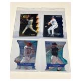 Four Die-Cut Baseball Cards in Sleeves