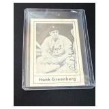 1978 Hank Greenberg Baseball Card signed