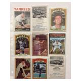 (9) Vintage Baseball Cards Collection